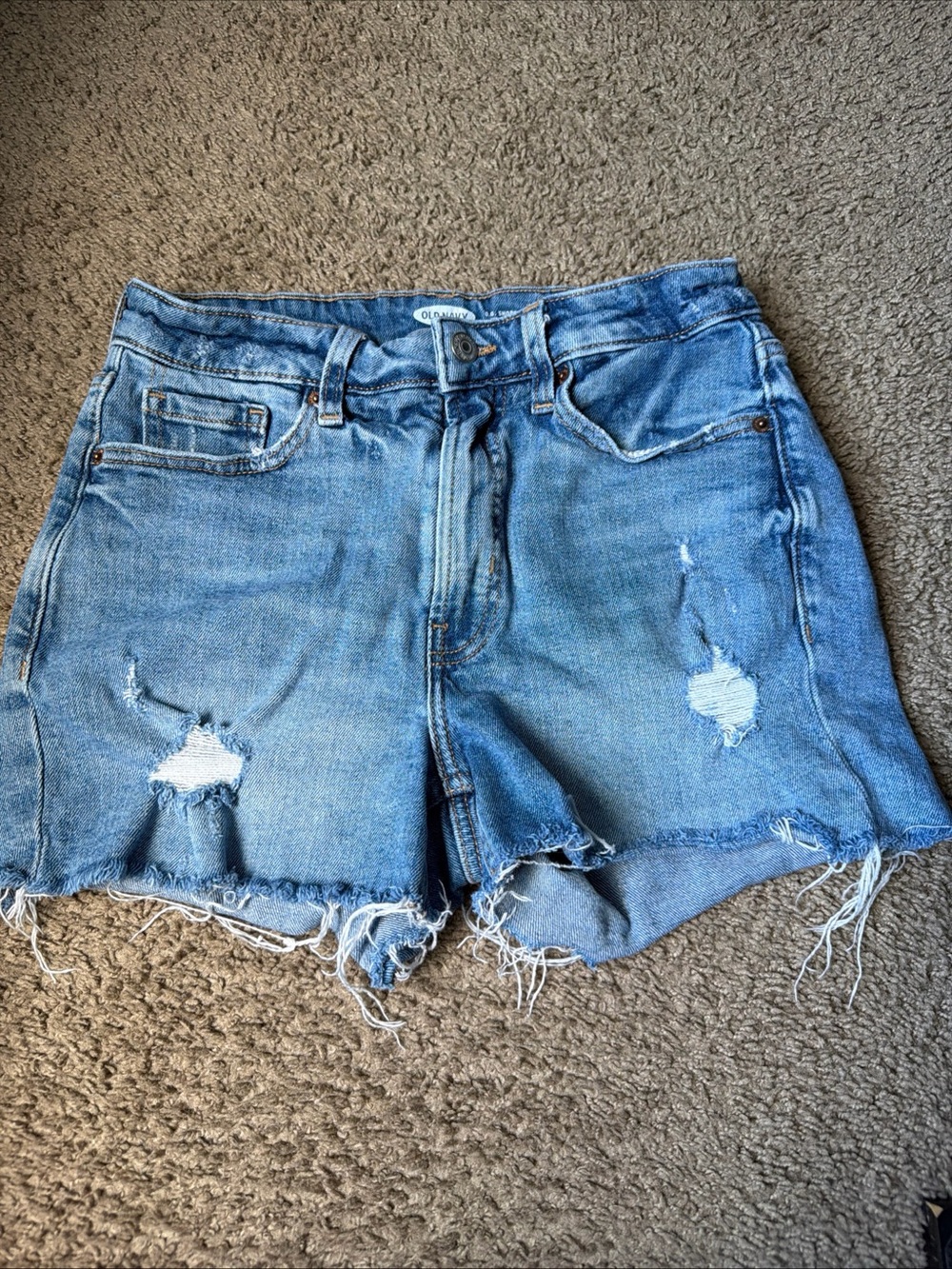 Old Navy Light Blue Distressed Denim Shorts